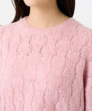 F1FBD52160 MK MICHEL KLEIN(小さいサイズ)(メゾン ドゥ サンク) 【小さいサイズ】スパンコールラメ入りニット/洗える ピンク