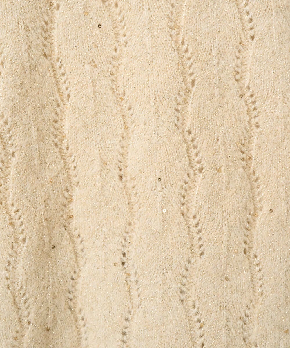 F1FBD52160 MK MICHEL KLEIN(小さいサイズ)(メゾン ドゥ サンク) 【小さいサイズ】スパンコールラメ入りニット/洗える ピンク