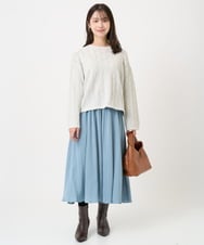 F1FBD52160 MK MICHEL KLEIN(小さいサイズ)(メゾン ドゥ サンク) 【小さいサイズ】スパンコールラメ入りニット/洗える ピンク