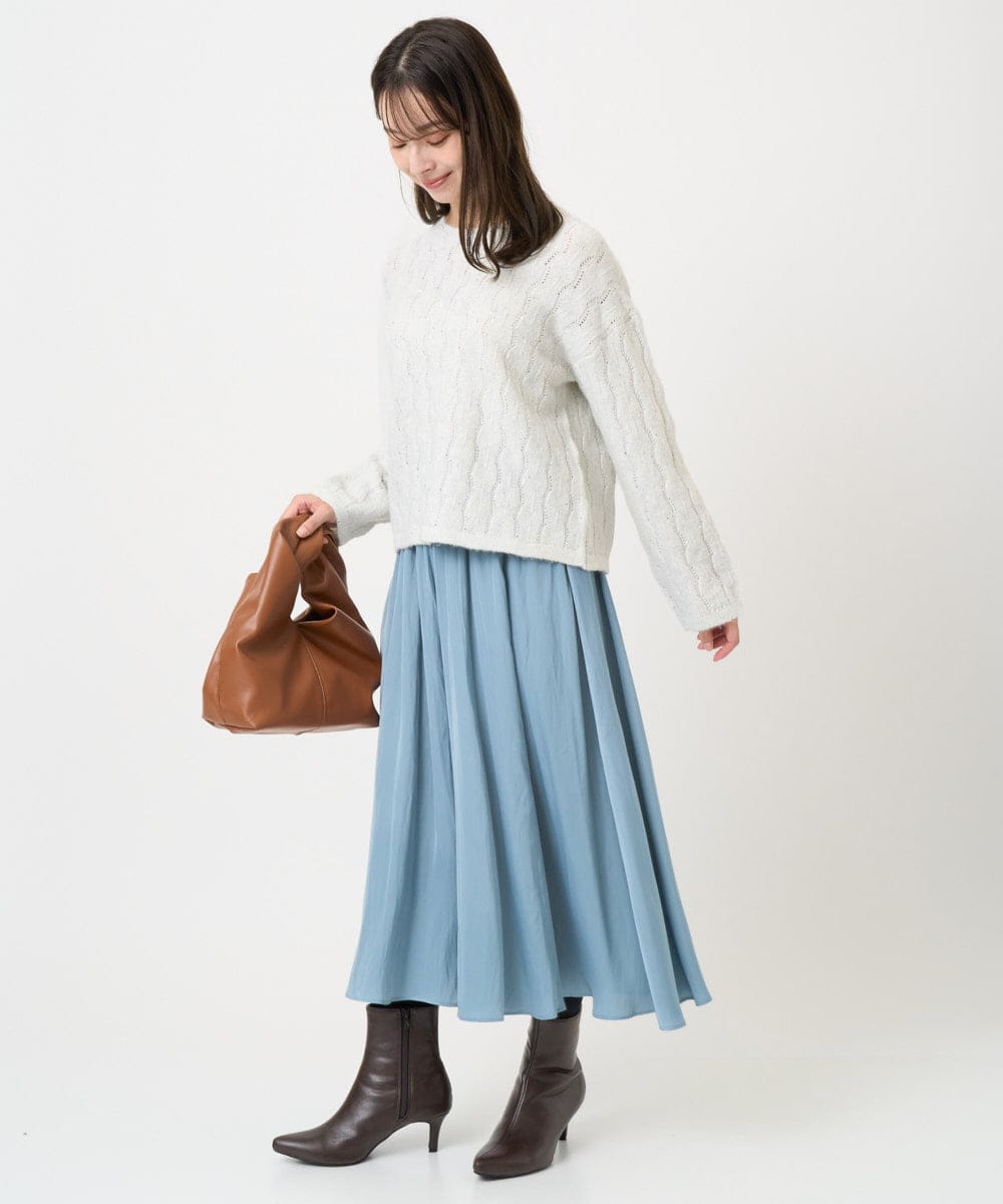 F1FBD52160 MK MICHEL KLEIN(小さいサイズ)(メゾン ドゥ サンク) 【小さいサイズ】スパンコールラメ入りニット/洗える ピンク