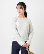 F1FBD52160 MK MICHEL KLEIN(小さいサイズ)(メゾン ドゥ サンク) 【小さいサイズ】スパンコールラメ入りニット/洗える ピンク