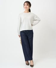 F1FBD52160 MK MICHEL KLEIN(小さいサイズ)(メゾン ドゥ サンク) 【小さいサイズ】スパンコールラメ入りニット/洗える ピンク