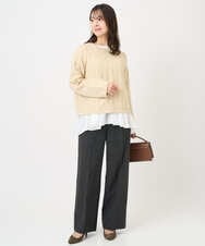 F1FBD52160 MK MICHEL KLEIN(小さいサイズ)(メゾン ドゥ サンク) 【小さいサイズ】スパンコールラメ入りニット/洗える ピンク