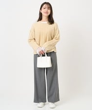 F1FBD52160 MK MICHEL KLEIN(小さいサイズ)(メゾン ドゥ サンク) 【小さいサイズ】スパンコールラメ入りニット/洗える ピンク