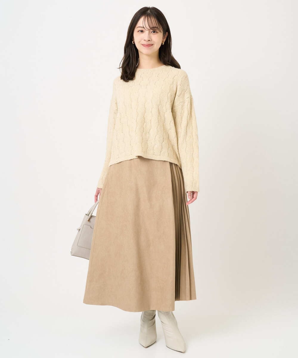 F1FBD52160 MK MICHEL KLEIN(小さいサイズ)(メゾン ドゥ サンク) 【小さいサイズ】スパンコールラメ入りニット/洗える ピンク