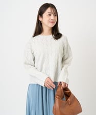 F1FBD52160 MK MICHEL KLEIN(小さいサイズ)(メゾン ドゥ サンク) 【小さいサイズ】スパンコールラメ入りニット/洗える ピンク