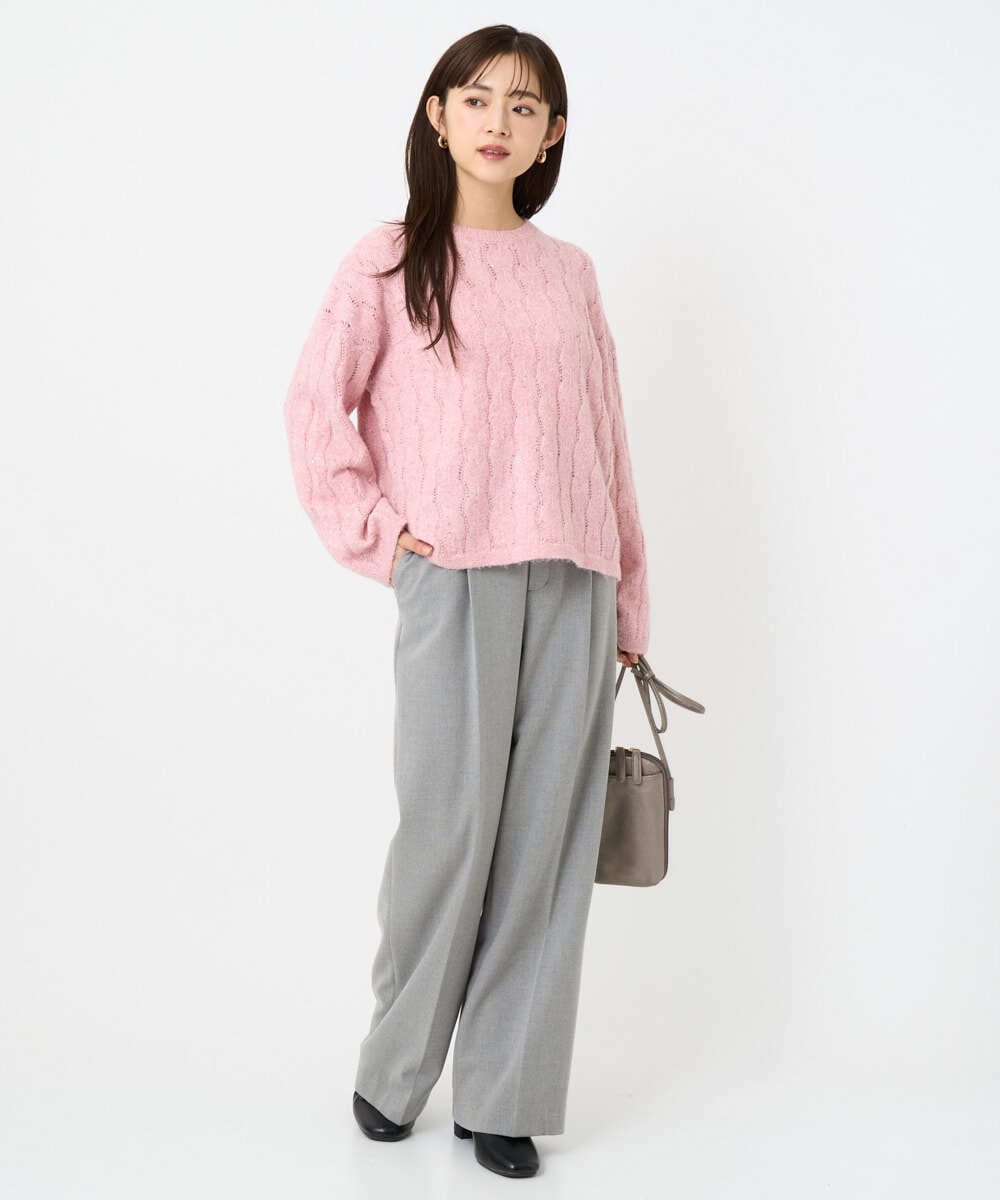 F1FBD52160 MK MICHEL KLEIN(小さいサイズ)(メゾン ドゥ サンク) 【小さいサイズ】スパンコールラメ入りニット/洗える ピンク