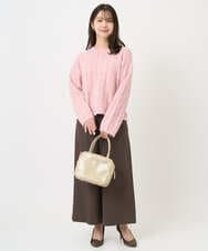 F1FBD52160 MK MICHEL KLEIN(小さいサイズ)(メゾン ドゥ サンク) 【小さいサイズ】スパンコールラメ入りニット/洗える ピンク