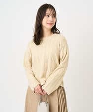 F1FBD52160 MK MICHEL KLEIN(小さいサイズ)(メゾン ドゥ サンク) 【小さいサイズ】スパンコールラメ入りニット/洗える ピンク