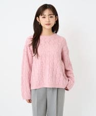 F1FBD52160 MK MICHEL KLEIN(小さいサイズ)(メゾン ドゥ サンク) 【小さいサイズ】スパンコールラメ入りニット/洗える ピンク