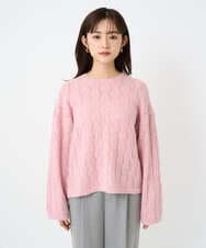 F1FBD52160 MK MICHEL KLEIN(小さいサイズ)(メゾン ドゥ サンク) 【小さいサイズ】スパンコールラメ入りニット/洗える ピンク