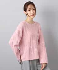 F1FBD52160 MK MICHEL KLEIN(小さいサイズ)(メゾン ドゥ サンク) 【小さいサイズ】スパンコールラメ入りニット/洗える ピンク