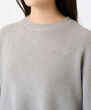 F1FBD53150 MK MICHEL KLEIN(小さいサイズ)(メゾン ドゥ サンク) 【小さいサイズ】配色ライン片畦編みニット/洗える グレー