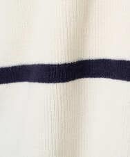 F1FBD53150 MK MICHEL KLEIN(小さいサイズ)(メゾン ドゥ サンク) 【小さいサイズ】配色ライン片畦編みニット/洗える グレー