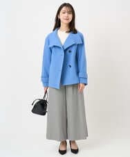 F1FBD53150 MK MICHEL KLEIN(小さいサイズ)(メゾン ドゥ サンク) 【小さいサイズ】配色ライン片畦編みニット/洗える グレー