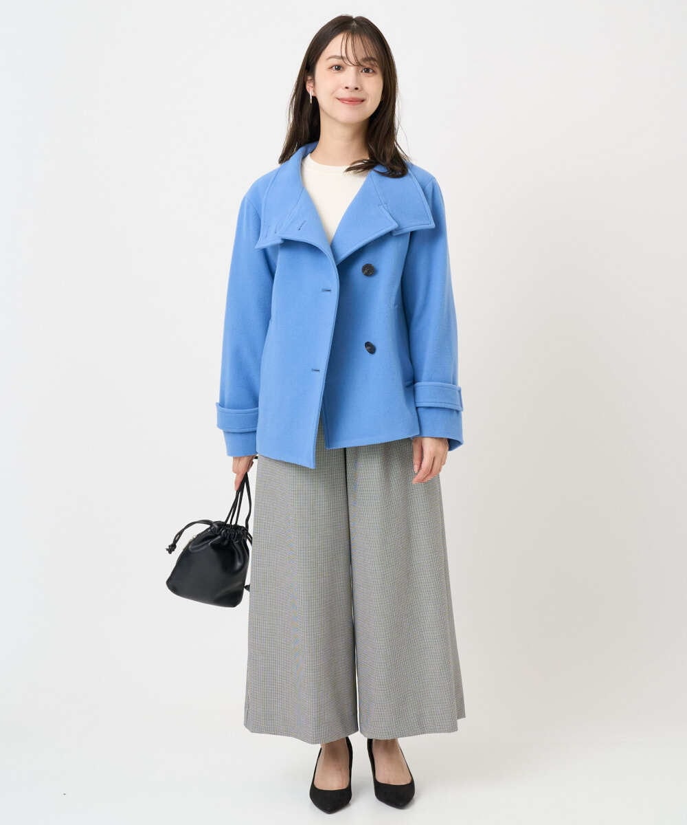 F1FBD53150 MK MICHEL KLEIN(小さいサイズ)(メゾン ドゥ サンク) 【小さいサイズ】配色ライン片畦編みニット/洗える グレー