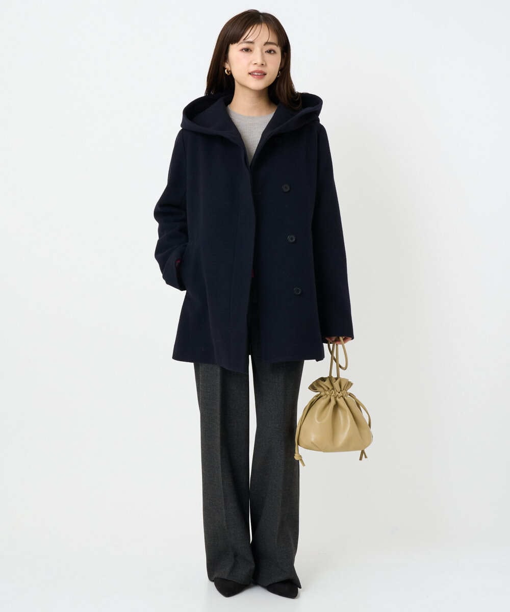 F1FBD53150 MK MICHEL KLEIN(小さいサイズ)(メゾン ドゥ サンク) 【小さいサイズ】配色ライン片畦編みニット/洗える グレー