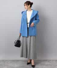 F1FBD53150 MK MICHEL KLEIN(小さいサイズ)(メゾン ドゥ サンク) 【小さいサイズ】配色ライン片畦編みニット/洗える グレー