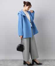 F1FBD53150 MK MICHEL KLEIN(小さいサイズ)(メゾン ドゥ サンク) 【小さいサイズ】配色ライン片畦編みニット/洗える グレー