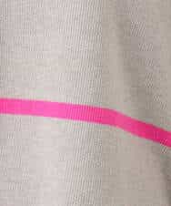 F1FBD53150 MK MICHEL KLEIN(小さいサイズ)(メゾン ドゥ サンク) 【小さいサイズ】配色ライン片畦編みニット/洗える グレー