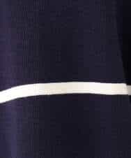 F1FBD53150 MK MICHEL KLEIN(小さいサイズ)(メゾン ドゥ サンク) 【小さいサイズ】配色ライン片畦編みニット/洗える グレー