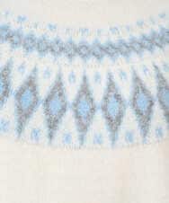 F1FBD54160 MK MICHEL KLEIN(小さいサイズ)(メゾン ドゥ サンク) 【小さいサイズ】ノルディック柄ニット/洗える アイボリー