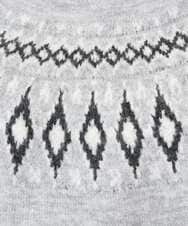 F1FBD54160 MK MICHEL KLEIN(小さいサイズ)(メゾン ドゥ サンク) 【小さいサイズ】ノルディック柄ニット/洗える アイボリー