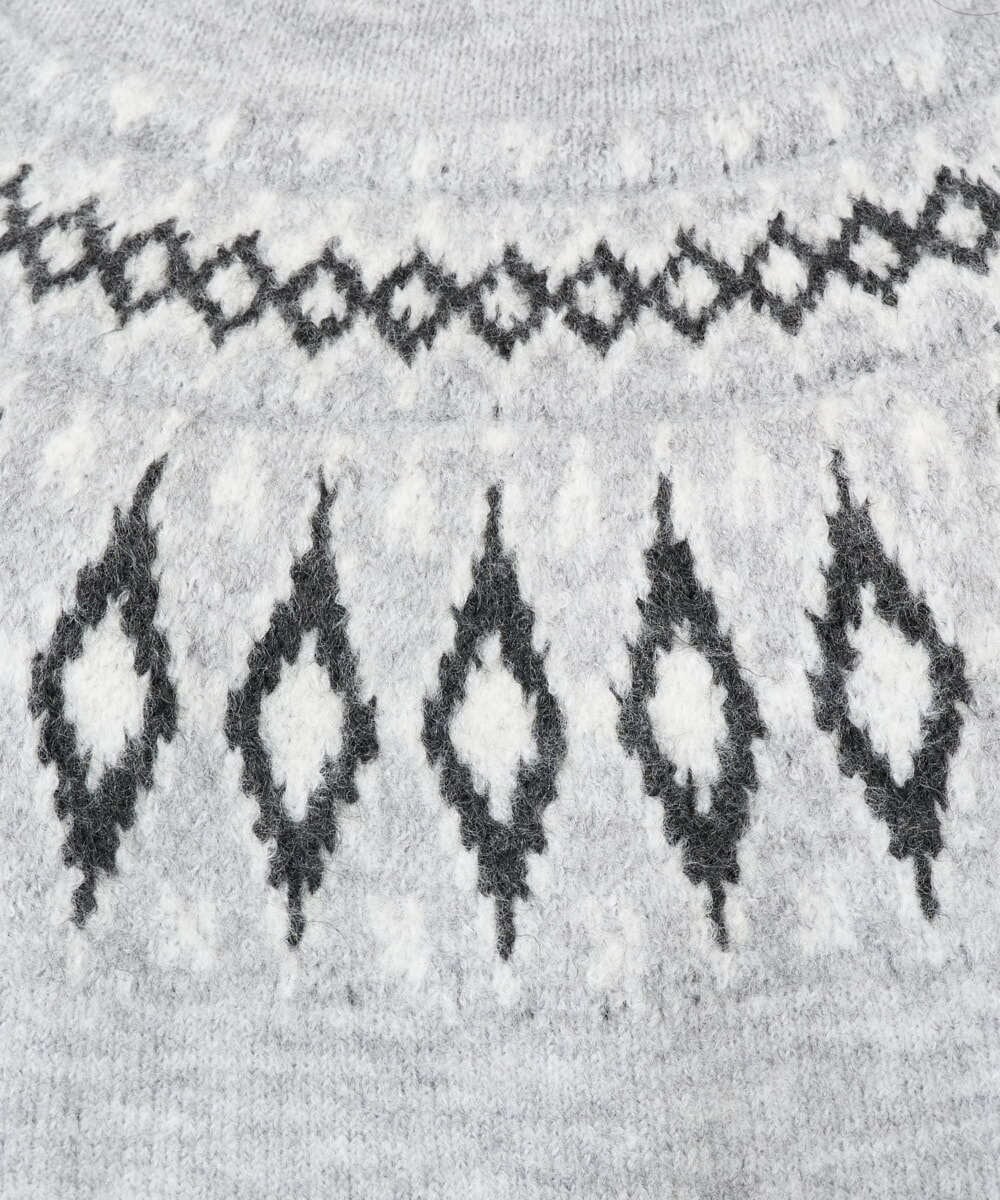 F1FBD54160 MK MICHEL KLEIN(小さいサイズ)(メゾン ドゥ サンク) 【小さいサイズ】ノルディック柄ニット/洗える アイボリー