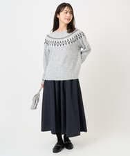 F1FBD54160 MK MICHEL KLEIN(小さいサイズ)(メゾン ドゥ サンク) 【小さいサイズ】ノルディック柄ニット/洗える アイボリー