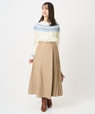 F1FBD54160 MK MICHEL KLEIN(小さいサイズ)(メゾン ドゥ サンク) 【小さいサイズ】ノルディック柄ニット/洗える アイボリー