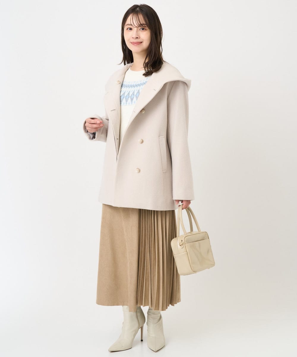 F1FBD54160 MK MICHEL KLEIN(小さいサイズ)(メゾン ドゥ サンク) 【小さいサイズ】ノルディック柄ニット/洗える アイボリー