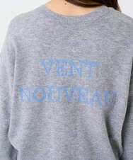 F1FBD56140 MK MICHEL KLEIN(小さいサイズ)(メゾン ドゥ サンク) 【小さいサイズ】ロゴ入りウール混ニット/前後2way/洗える グレー