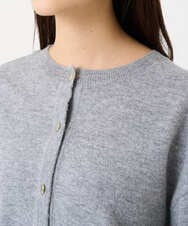 F1FBD56140 MK MICHEL KLEIN(小さいサイズ)(メゾン ドゥ サンク) 【小さいサイズ】ロゴ入りウール混ニット/前後2way/洗える グレー