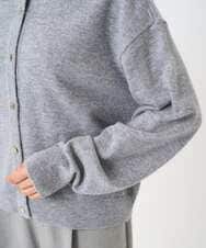 F1FBD56140 MK MICHEL KLEIN(小さいサイズ)(メゾン ドゥ サンク) 【小さいサイズ】ロゴ入りウール混ニット/前後2way/洗える グレー