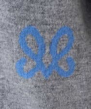 F1FBD56140 MK MICHEL KLEIN(小さいサイズ)(メゾン ドゥ サンク) 【小さいサイズ】ロゴ入りウール混ニット/前後2way/洗える グレー