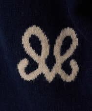 F1FBD56140 MK MICHEL KLEIN(小さいサイズ)(メゾン ドゥ サンク) 【小さいサイズ】ロゴ入りウール混ニット/前後2way/洗える グレー