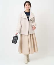 F1FBD56140 MK MICHEL KLEIN(小さいサイズ)(メゾン ドゥ サンク) 【小さいサイズ】ロゴ入りウール混ニット/前後2way/洗える グレー