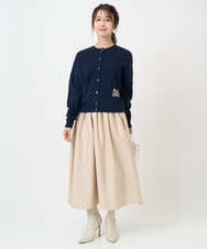 F1FBD56140 MK MICHEL KLEIN(小さいサイズ)(メゾン ドゥ サンク) 【小さいサイズ】ロゴ入りウール混ニット/前後2way/洗える グレー