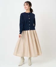 F1FBD56140 MK MICHEL KLEIN(小さいサイズ)(メゾン ドゥ サンク) 【小さいサイズ】ロゴ入りウール混ニット/前後2way/洗える グレー