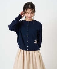 F1FBD56140 MK MICHEL KLEIN(小さいサイズ)(メゾン ドゥ サンク) 【小さいサイズ】ロゴ入りウール混ニット/前後2way/洗える グレー