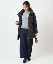 F1FBD56140 MK MICHEL KLEIN(小さいサイズ)(メゾン ドゥ サンク) 【小さいサイズ】ロゴ入りウール混ニット/前後2way/洗える グレー