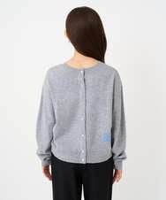 F1FBD56140 MK MICHEL KLEIN(小さいサイズ)(メゾン ドゥ サンク) 【小さいサイズ】ロゴ入りウール混ニット/前後2way/洗える グレー