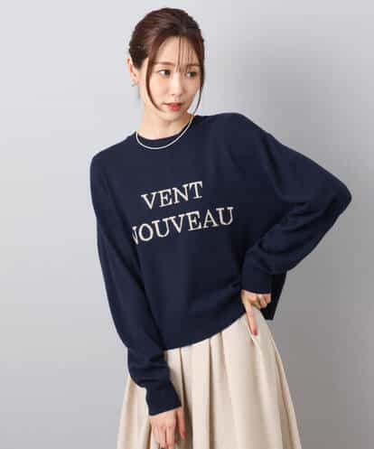 F1FBD56140  【小さいサイズ】ロゴ入りウール混ニット/前後2way/洗える