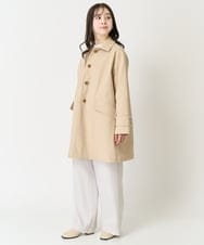 F1FDA10100 MK MICHEL KLEIN(小さいサイズ)(メゾン ドゥ サンク) 【小さいサイズ】ボーダー柄モックネック六分袖ニット/洗える ネイビー