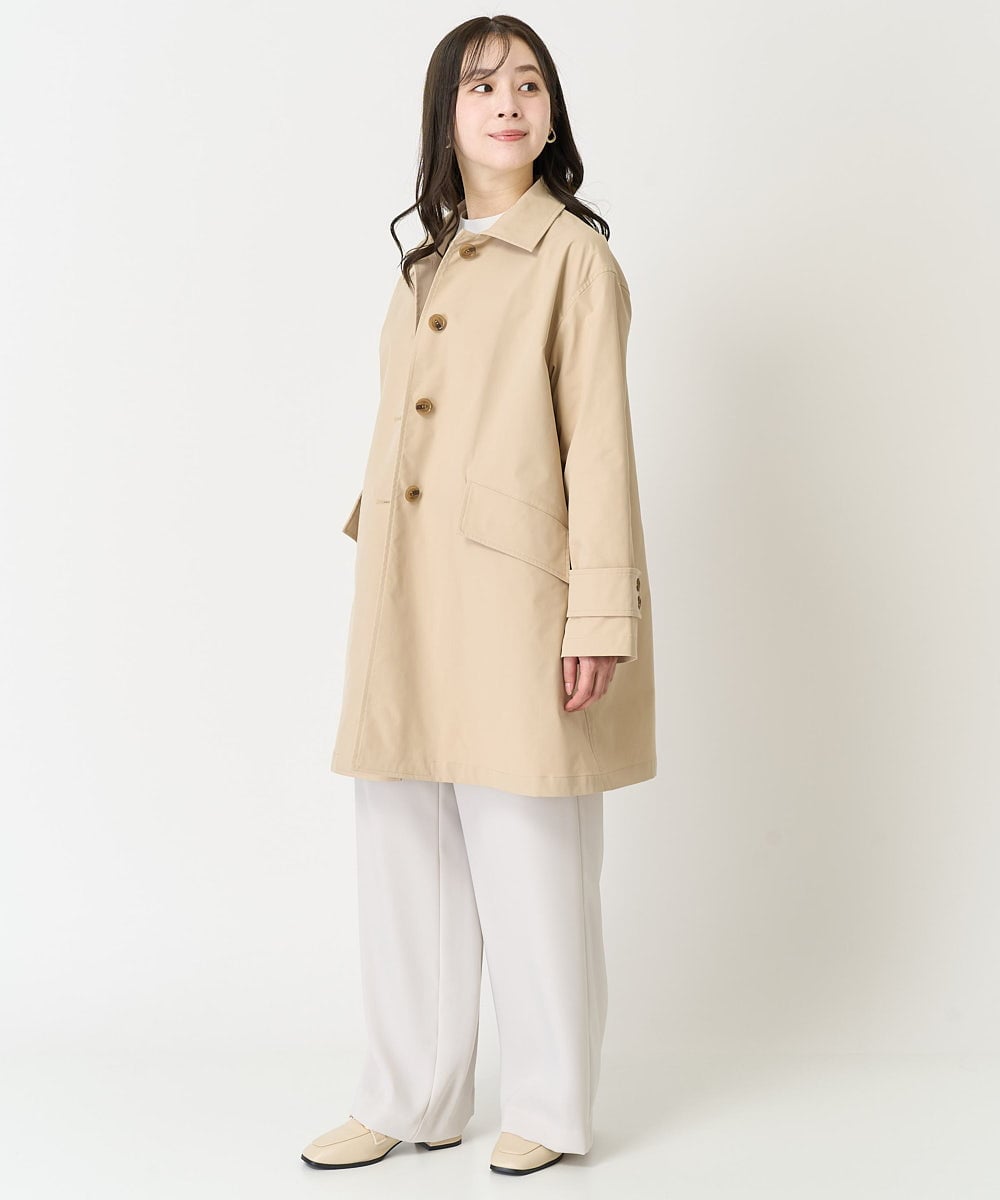 F1FDA10100 MK MICHEL KLEIN(小さいサイズ)(メゾン ドゥ サンク) 【小さいサイズ】ボーダー柄モックネック六分袖ニット/洗える ネイビー