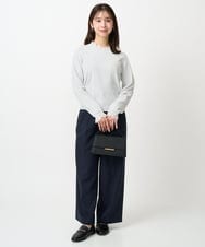 F1FDD11140 MK MICHEL KLEIN(小さいサイズ)(メゾン ドゥ サンク) 【小さいサイズ】レースデザインコンパクトニット/洗える ライトグレー