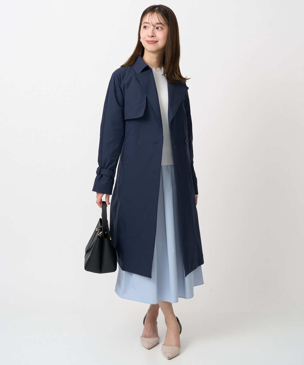 F1FDD11140 MK MICHEL KLEIN(小さいサイズ)(メゾン ドゥ サンク) 【小さいサイズ】レースデザインコンパクトニット/洗える ライトグレー