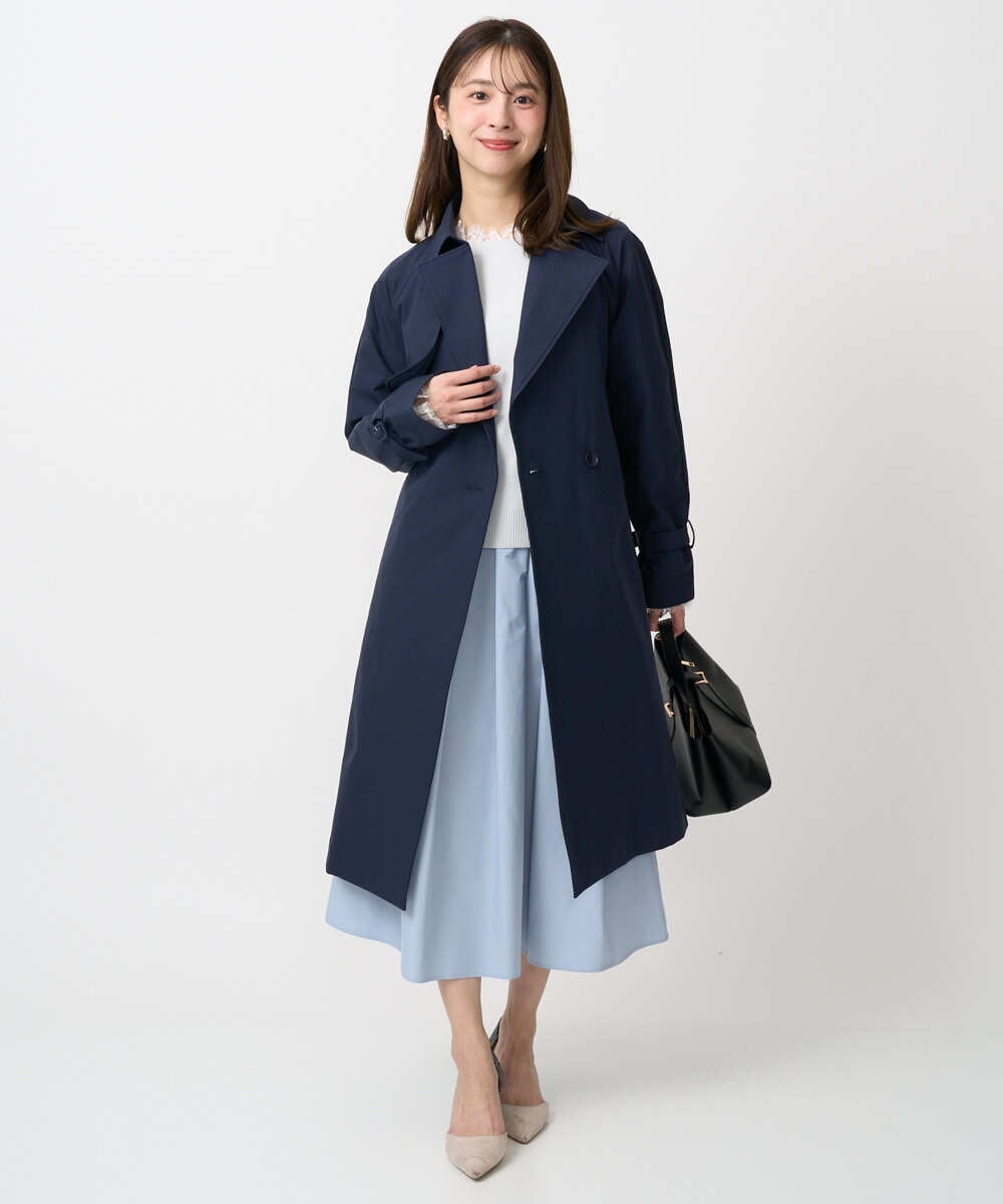 F1FDD11140 MK MICHEL KLEIN(小さいサイズ)(メゾン ドゥ サンク) 【小さいサイズ】レースデザインコンパクトニット/洗える ライトグレー