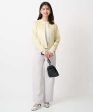 F1FDD11140 MK MICHEL KLEIN(小さいサイズ)(メゾン ドゥ サンク) 【小さいサイズ】レースデザインコンパクトニット/洗える ライトグレー