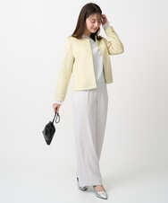 F1FDD11140 MK MICHEL KLEIN(小さいサイズ)(メゾン ドゥ サンク) 【小さいサイズ】レースデザインコンパクトニット/洗える ライトグレー